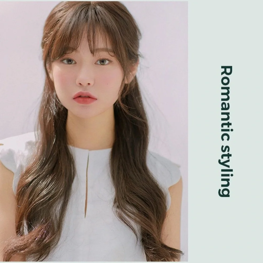 Pinkage Fringed S-Curl Long Full Wig with Soft Bangs In Brown